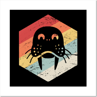 Retro Vintage Walrus Icon Posters and Art